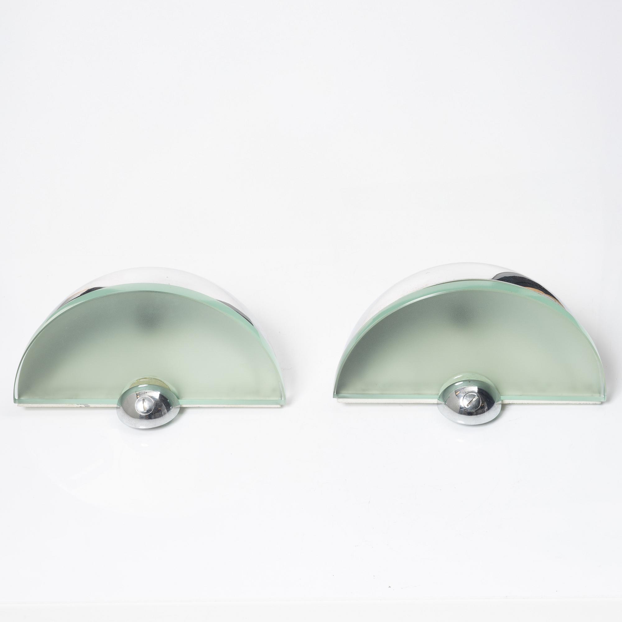 Vägglampor, ett par, Fontana Arte, 1900-talets andra hälft.