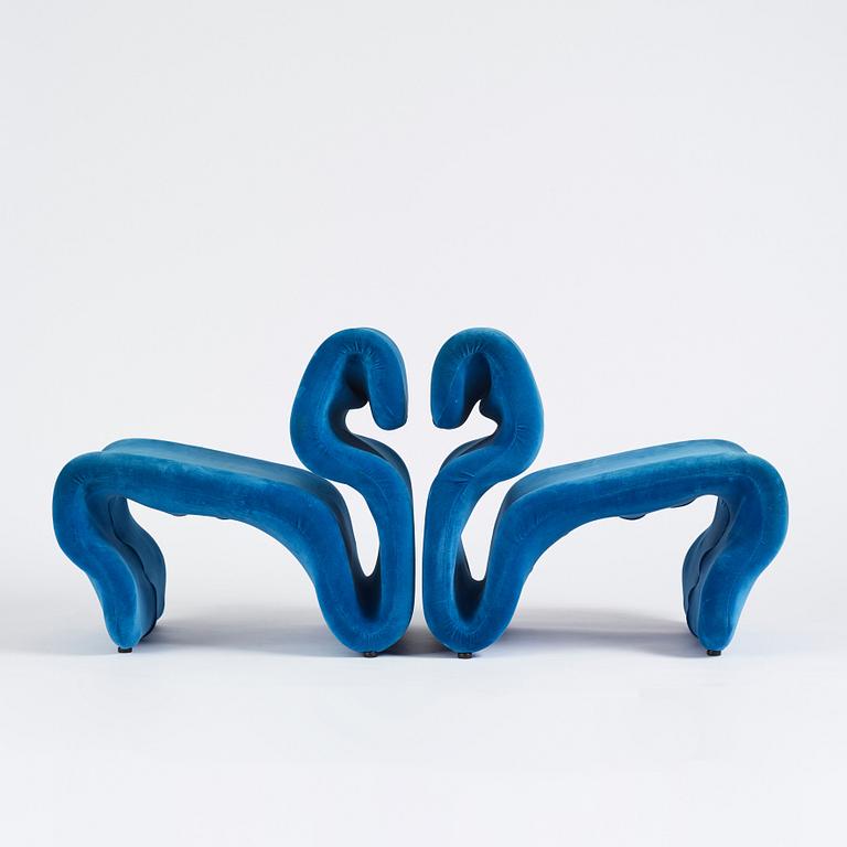 Jan Ekselius, a pair of lounge chairs, 'Etcetera', J.O. Carlssons Möbel AB, Vetlanda, 1960-70s.