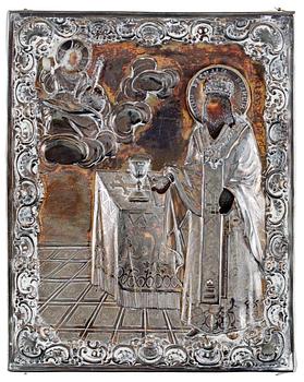 273. IKON med rizza av silver. Trol Yaroslov, Ryssland 1871.