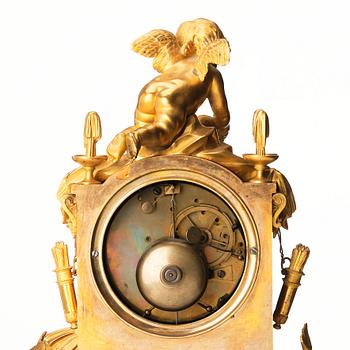 An Empire ormolu mantel clock 'La fontaine de l'Amour', early 19th century.