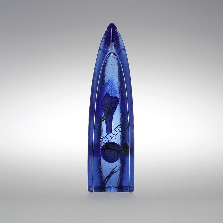 SKULPTUR, glas, Bertil Vallien, Kosta boda, signerad.