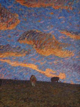Nils Kreuger, "Röda Moln" ("Red clouds", motif from Båstad).
