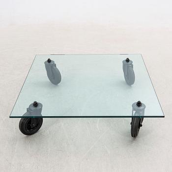 Gae Aulenti, coffee table, "Table with Wheels", Fontana Arte, Italy late 20th century/early 21st century.