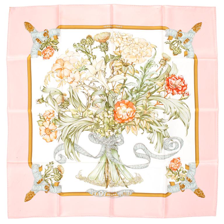 HERMÈS, silk scarf, "Regina".