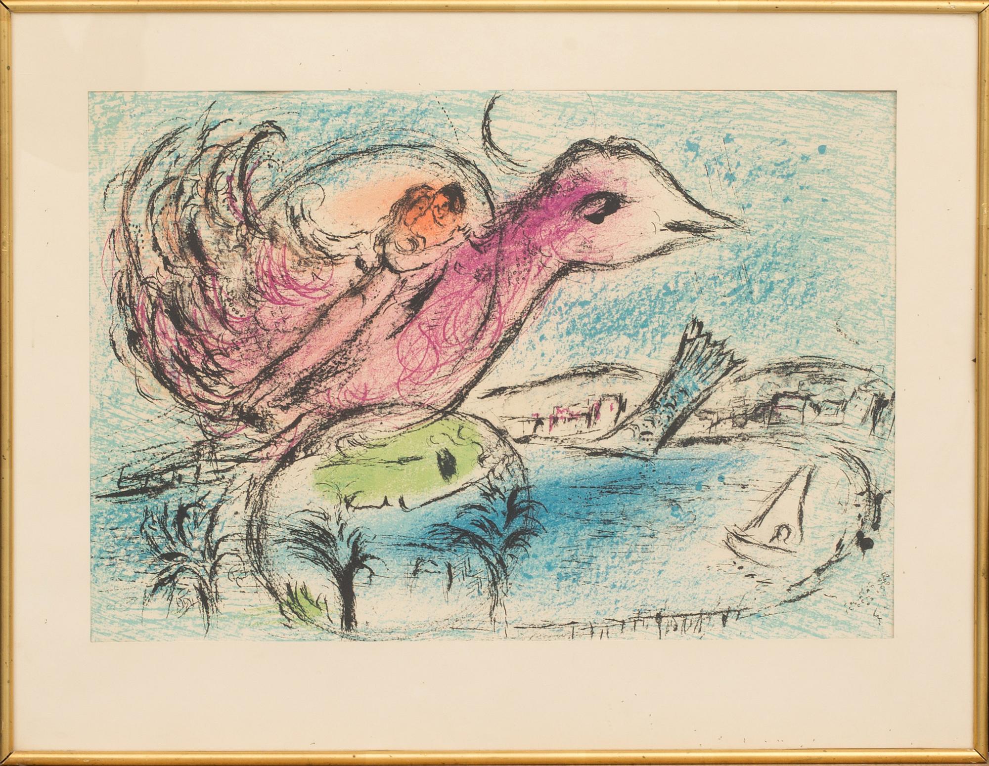 MARC CHAGALL, lithograph in colours from Derriere le miroir.