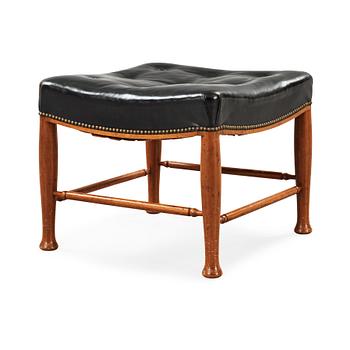 A Josef Frank mahogany and black leather stool, Svenskt Tenn, model 902.