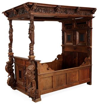 A Baroque/Baroque-style, 17/19 th Century Four-poster bed.