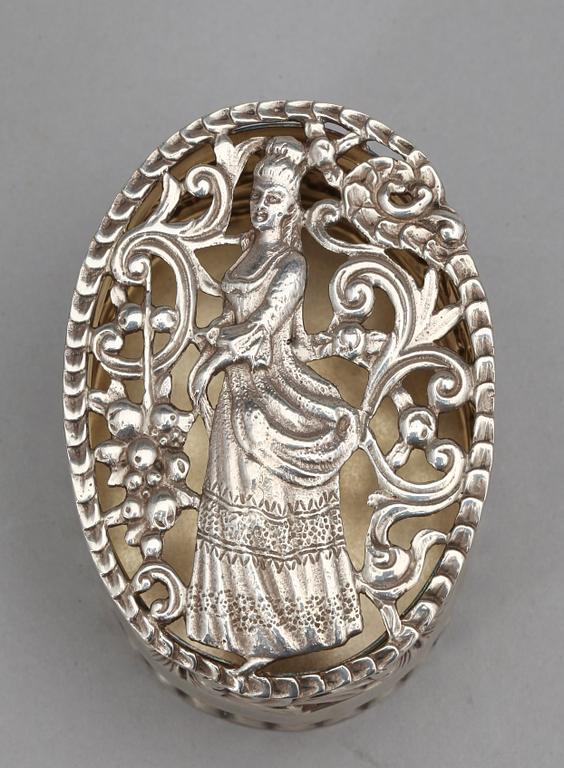 PARTI SILVER, 5 delar, bl.a. Danmark, vikt ca 235g, 1900-tal.