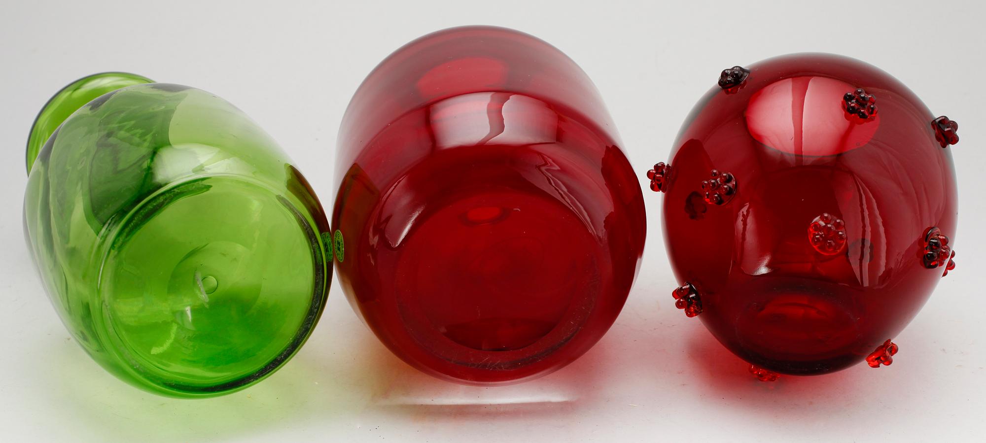 VASER, 2 st samt KARAFF, glas, Reijmyre.