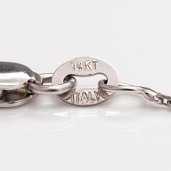 Kaulakoru, 14K valkokultaa, timantti n. 0.93 ct.