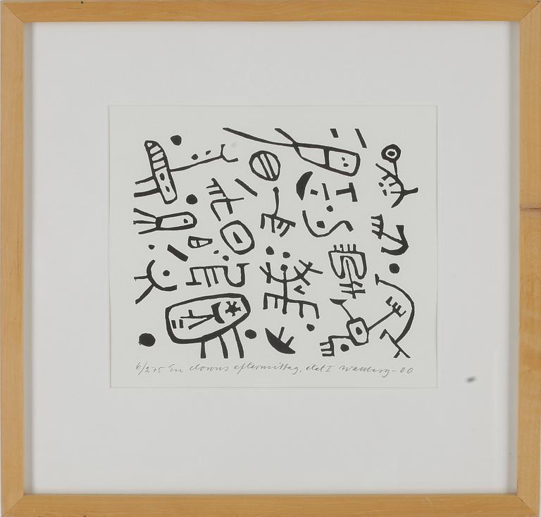 BENGT WALLBERG, grafiskt blad, signerad i trycket. Daterad - 00. Numrerad 6/275.