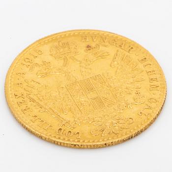 MYNT, 2st, 1 ducat guld, Franz Josef I Österrike-Ungern, 1915.