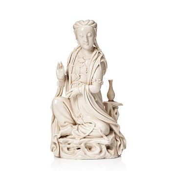 637. A Dehua figure of Guanyin, Qing dynasty, 17th/18th Century.