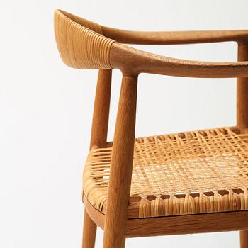 Hans J. Wegner, an oak and rattan 'The Chair', JH501, Johannes Hansen, Denmark.