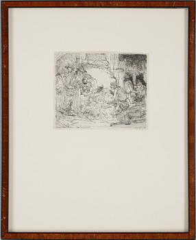 REMBRANDT HARMENSZ. VAN RIJN, etsning. Ca 1654 (Möjligen 1700-talsavdrag).