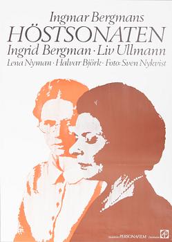 FILMAFFISCH, litografiskt tryck, "Höstsonaten", 1978.