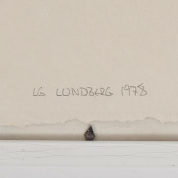 LG LUNDBERG, blandteknik på papper, signerad LG LUNDBERG och daterad 1978.