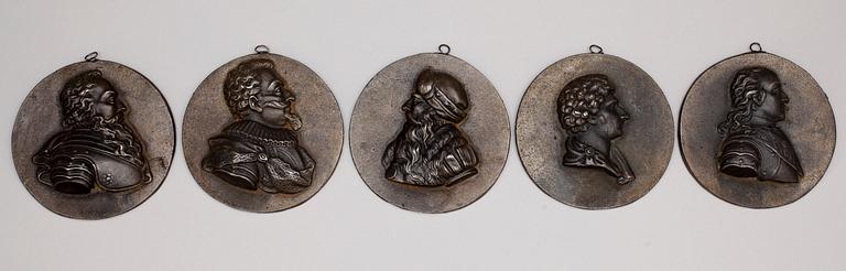 REGENTLÄNGD, 20 st medaljonger, gjutjärn, Sverige, sekelskiftet 1900.