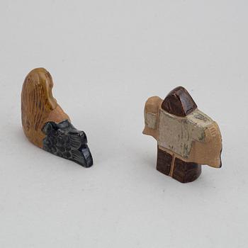 Lisa Larson, 3 pcs stoneware figurines, Gustavsberg.