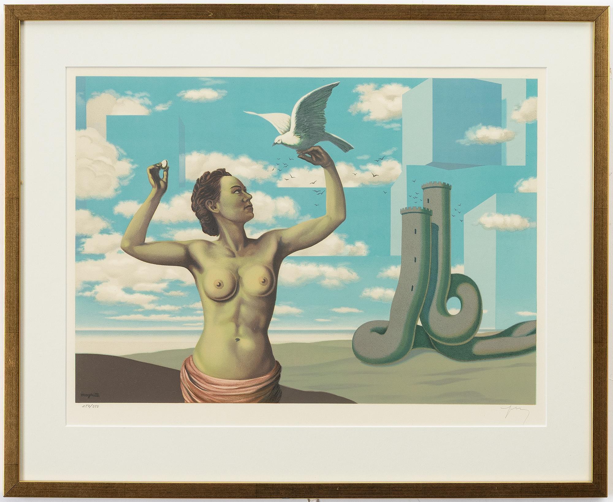 René Magritte, Surrealist composition. From: “Les enfants trouvés”.