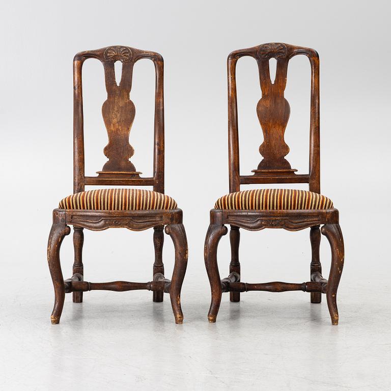 Pair of Rococo chairs, 18th century.