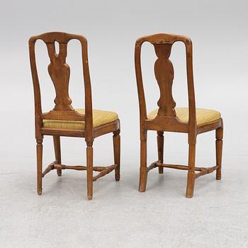 A matched set of eight chairs, 18th century.