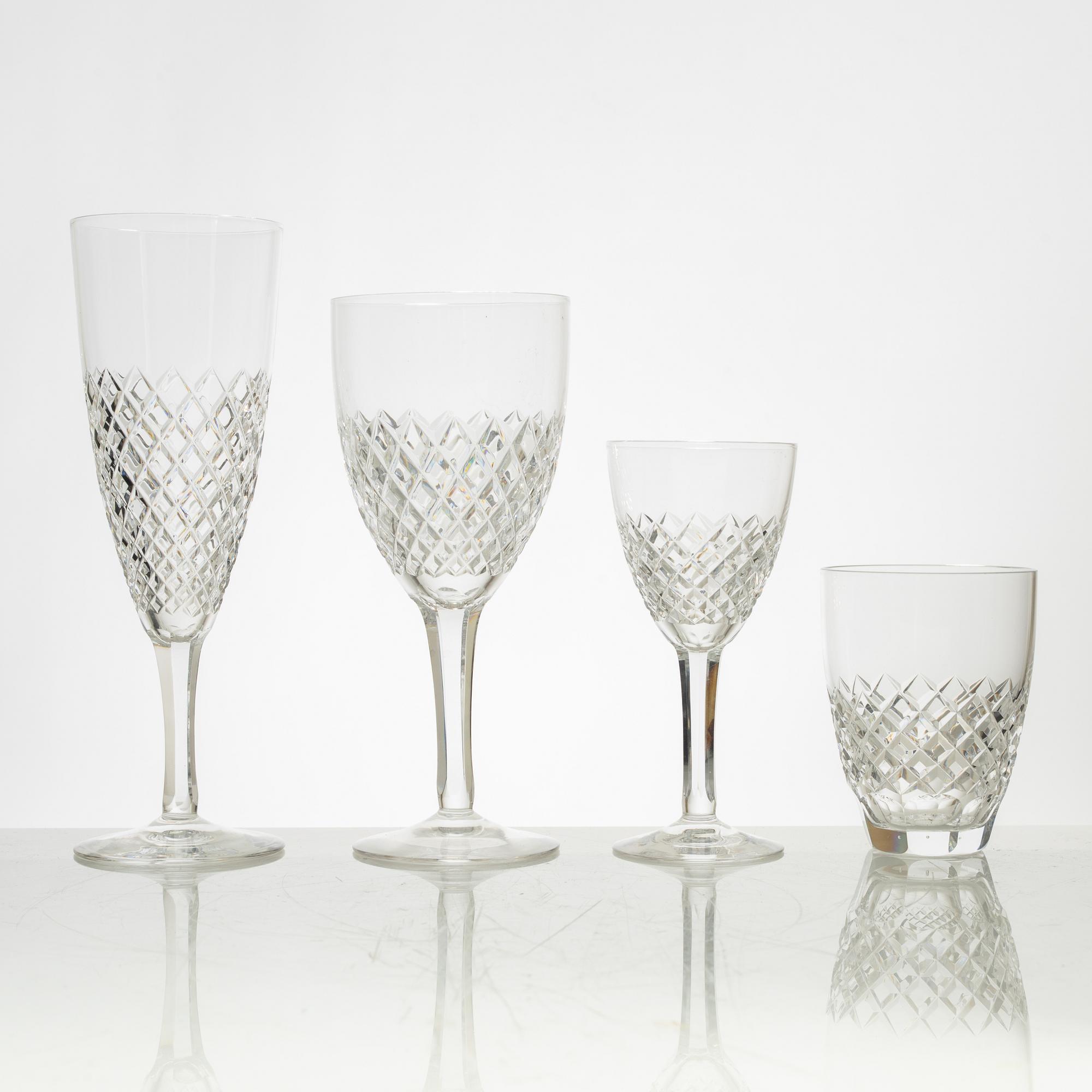 Vicke Lindstrand, glass service, "Blues", Kosta (45 pieces).