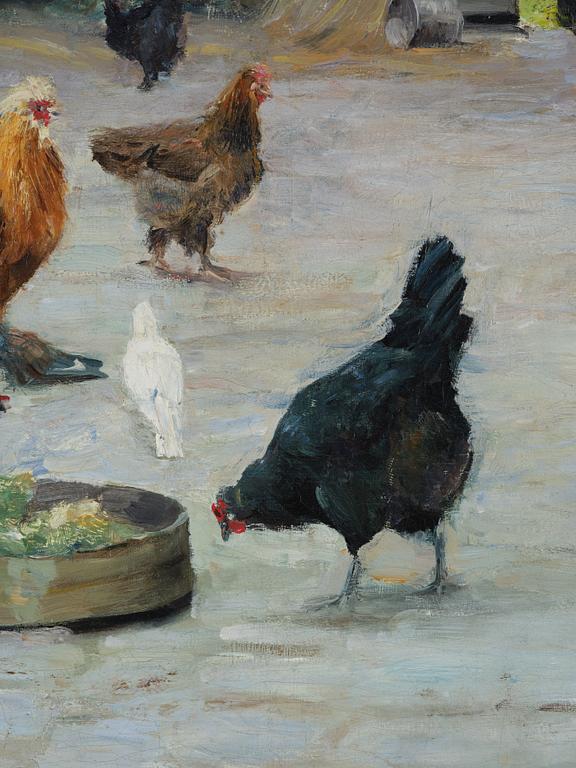 Carl Trägårdh, Pecking chickens.