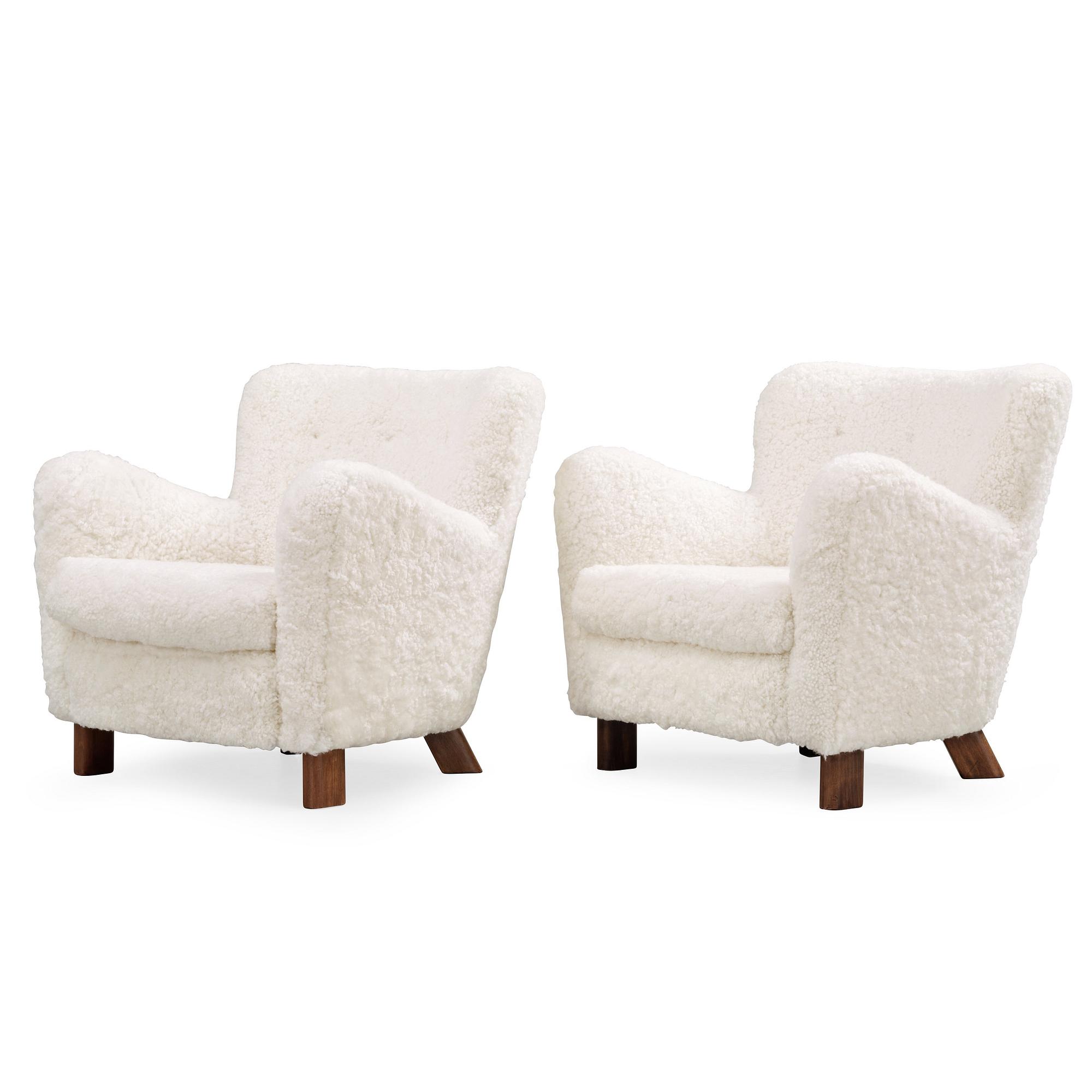 A pair of Fritz Hansen 'Model 1669' armchairs, Denmark.