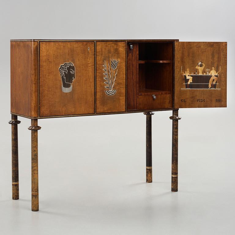 Sture Lindholm, a bar cabinet, executed at Per Jönsson Verkstäder in Stockholm 1934.