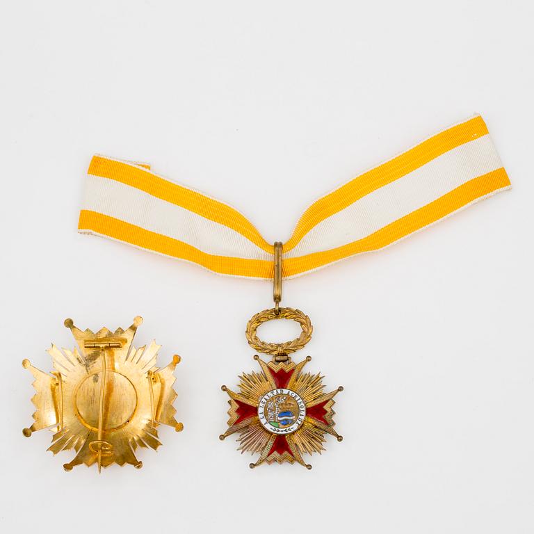 ORDER OF ISABELLA THE CATHOLIC, 2 delar, halskors, kraschan, Spanien.