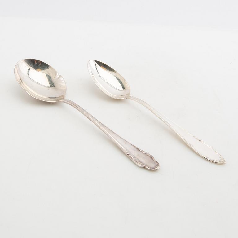Cutlery service parts, 127 + 31 pieces, model Haga, GAB and C. G. Hallberg, Stockholm, 1950s/1960s.