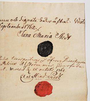 A Swedish share certificate, Ahlingsåhs Manufaktur Werk, No 526, 1728.