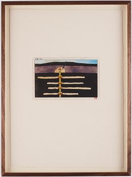 STEN EKLUND, hand colored etching, signed.