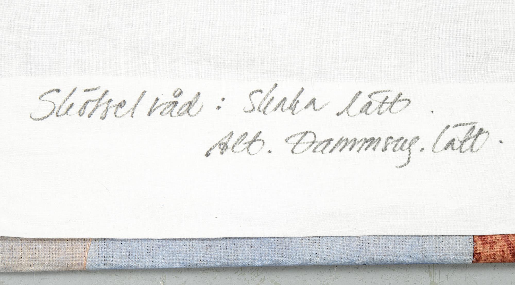 Anita Ullerstam, "Fragment", wallhanging, ca 105 x 156 cm, dated 1991.