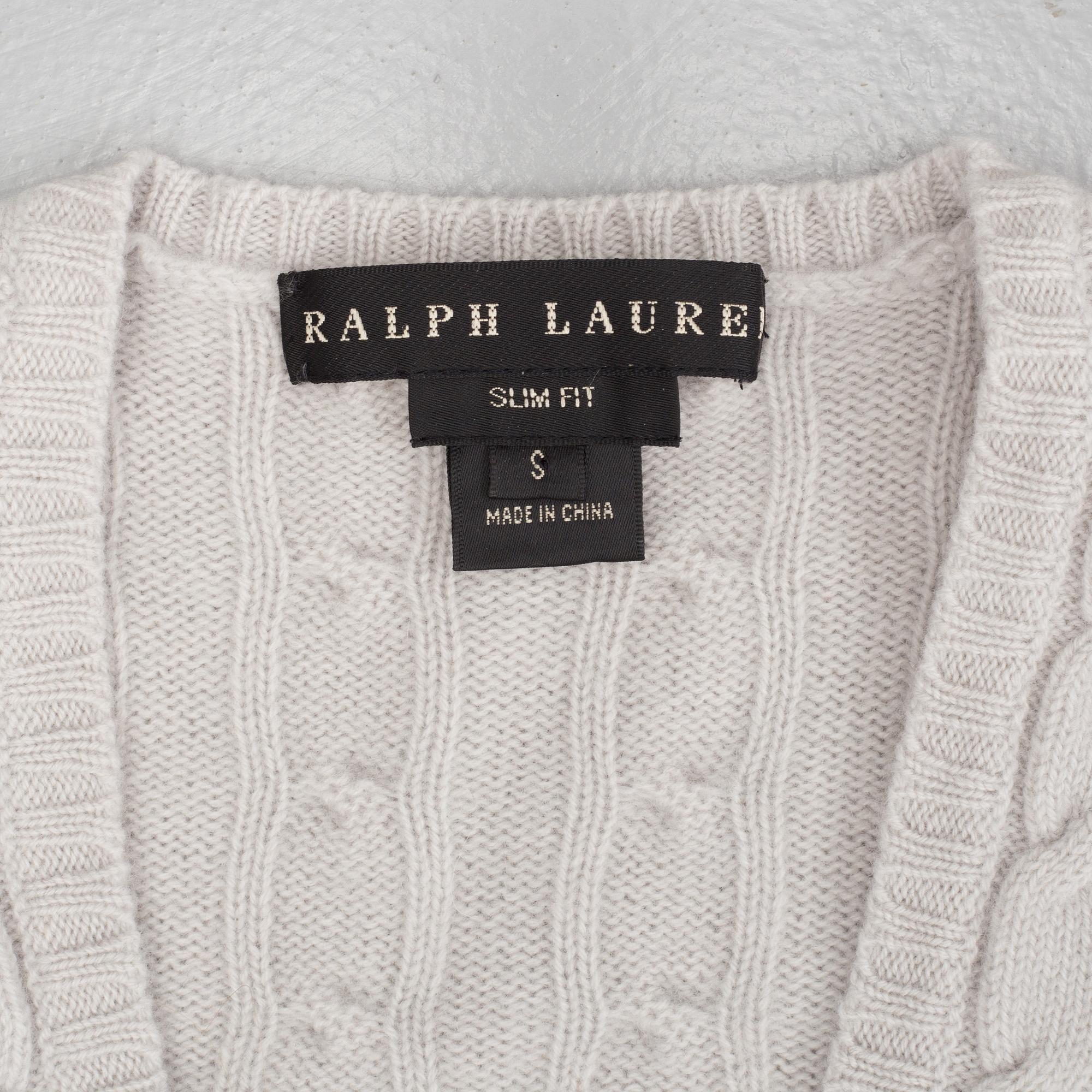 Three pair of cashmere sweaters by Ralph lauren.