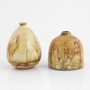 Gertrud Lönegren, vases 2 pcs, Rörstrand 1930s/40s.