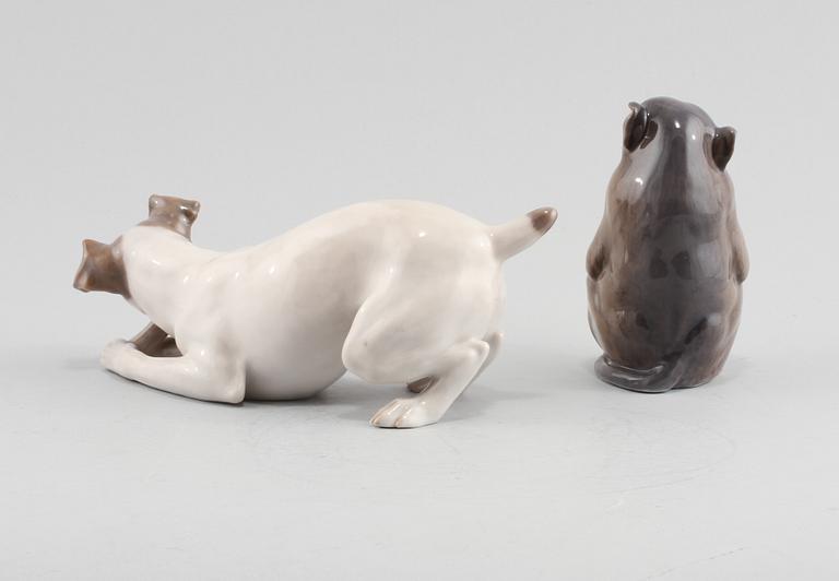 FIGURINER, 2 st, porslin, Royal Copenhagen, Danmark, 1900-talets andra hälft.