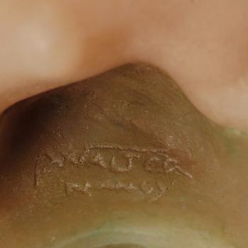 Joseph Cheret, Almaric Walter, figur, vilande kvinna, pâte de verre, Nancy Frankrike.