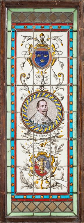 FÖNSTER, 3 st, blyglas, 1800/1900-tal.