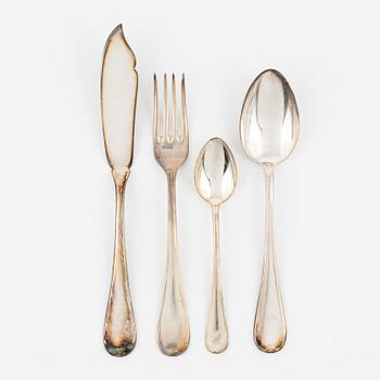 A Swedish silver cutlery, model 'Svensk (Rund)', including GAB Stockholm 1964 (20 pcs).