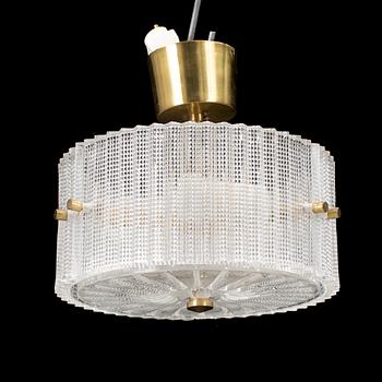 CARL FAGERLUND, taklampa av glas, Orrefors, 1950/60-tal.