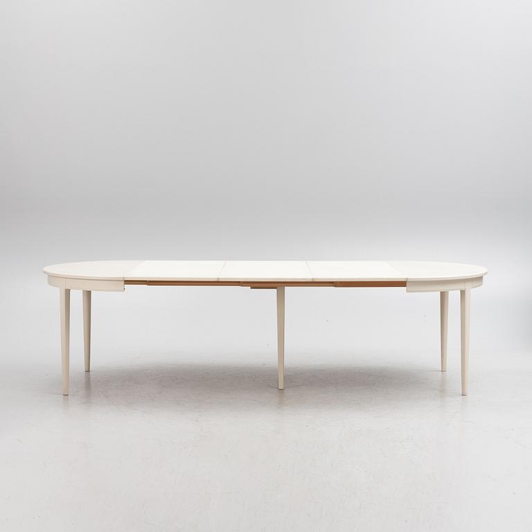 Carl Malmsten, a "Herrgården" dining table with four chairs, Bodafors, Sweden, 1963.