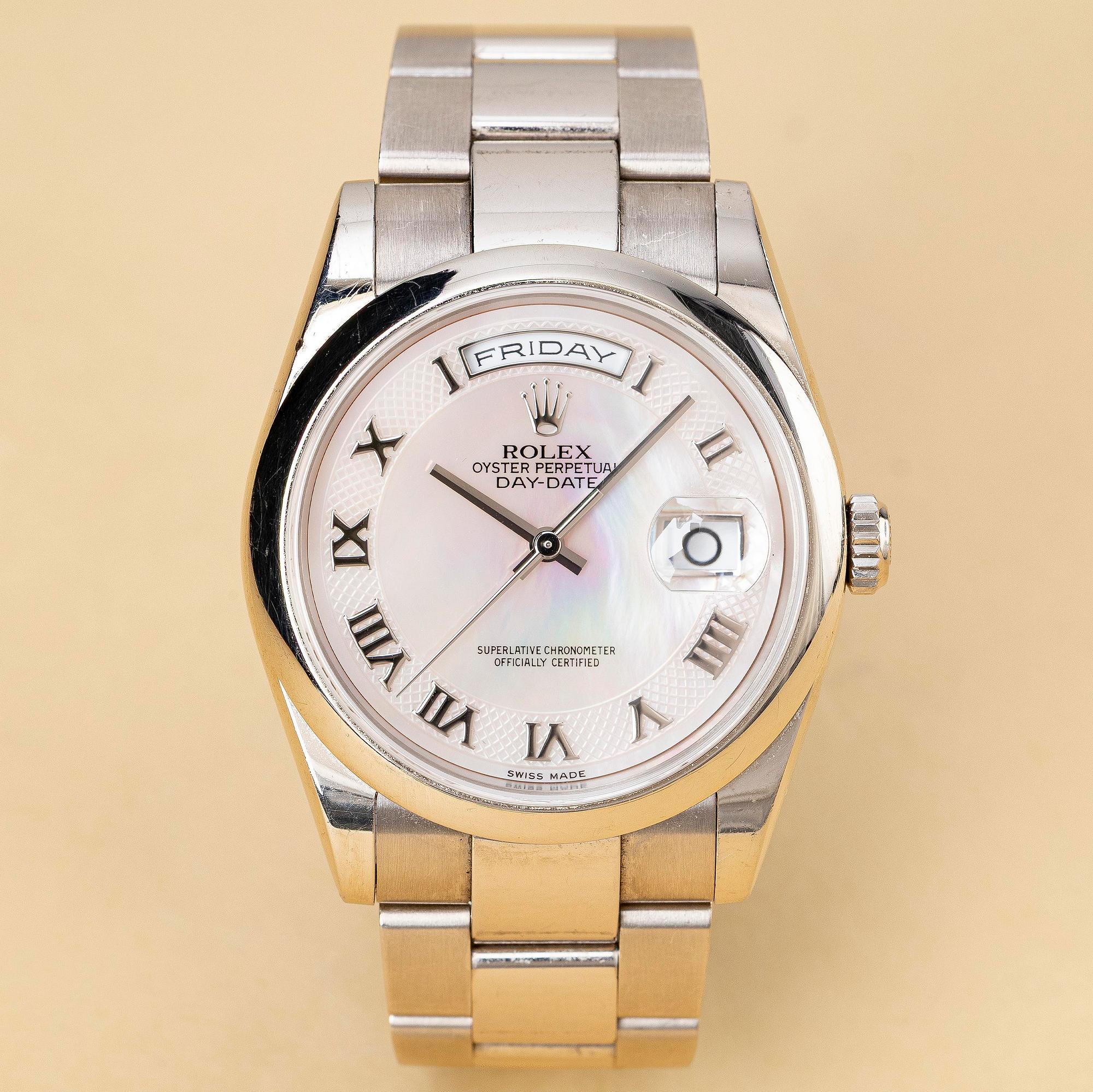 Rolex, Day-Date, "Mother of Pearl Dial", "First Year Production", ca 2000.