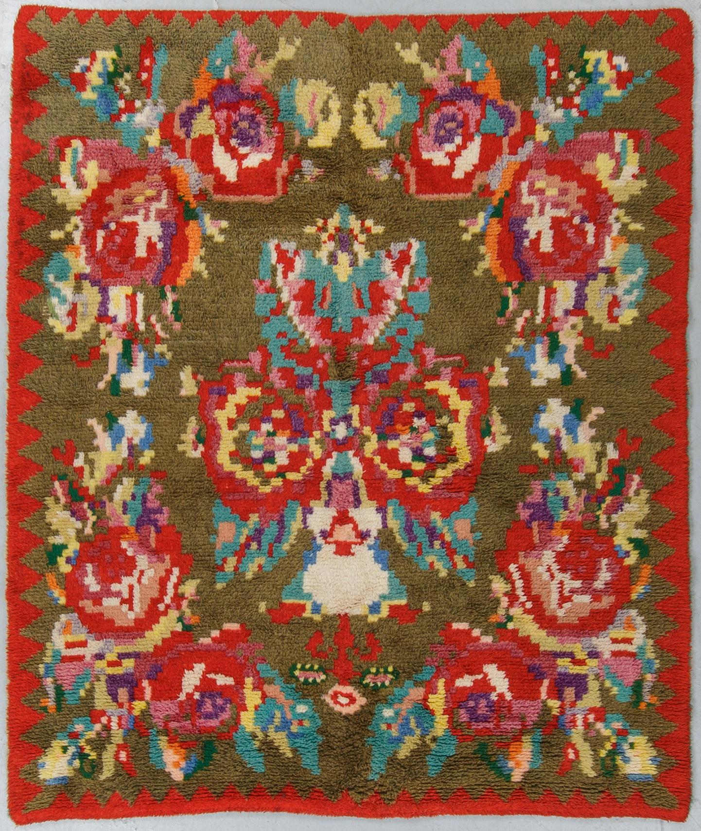 A two sided Rya (knotted pile), probably Finland, ca 187 x 149 cm.