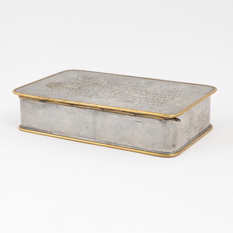 Firma Svenskt Tenn, a pewter box, Stockholm, 1964, model 364.