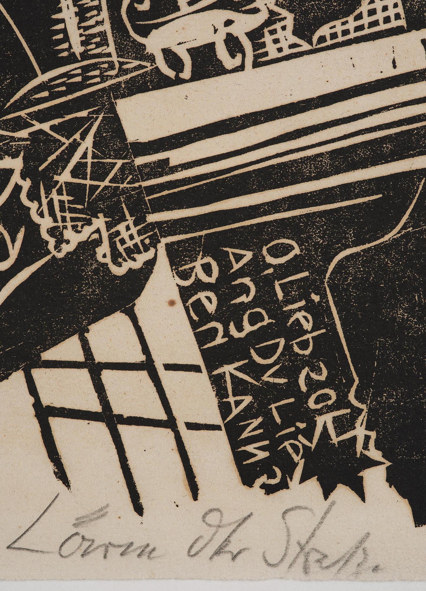 Otto Dix, "Lärm der Strasse" from "Neun Holzschnitte".