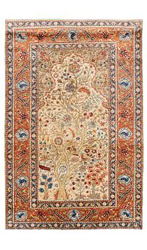 363. A semi-antique silk and metall Kayseri rug, c. 147 x 96 cm.