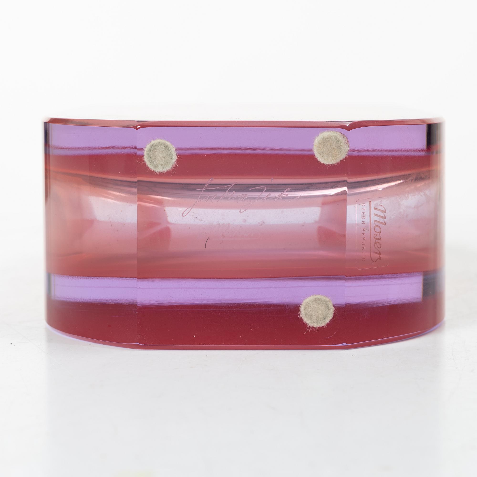 Jiří Šuhájek, vase, glass, Moser, late 20th century.