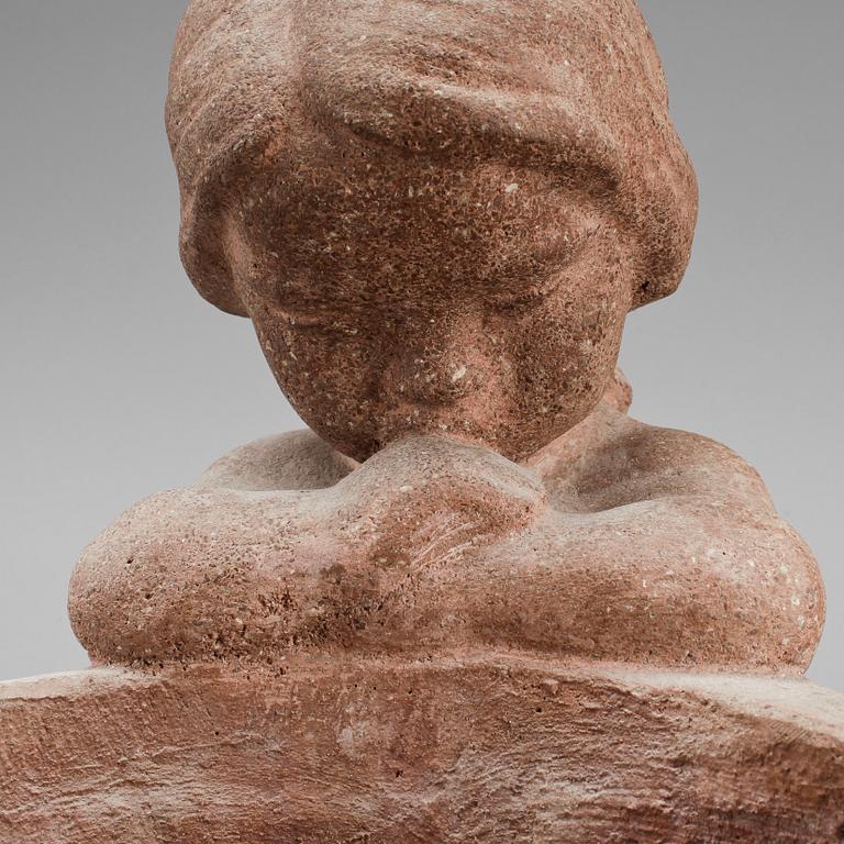 DAVID WRETLING, terracotta, ytterfoder, monogramsignerad.